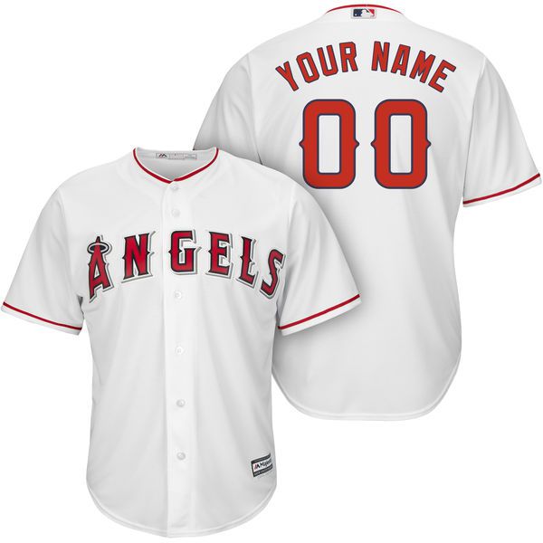 Men Los Angeles Angels of Anaheim Majestic White Cool Base Custom MLB Jersey->customized mlb jersey->Custom Jersey